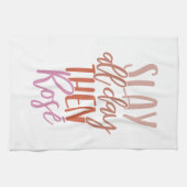 Funny Ma Life Wine Lover Girl Boss Pink Quote Theedoek (Horizontaal)