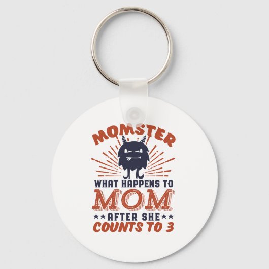 Funny Ma Momster Motherhood Humor voor moeder Sleutelhanger (Voorkant)