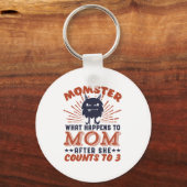 Funny Ma Momster Motherhood Humor voor moeder Sleutelhanger (Voorkant)
