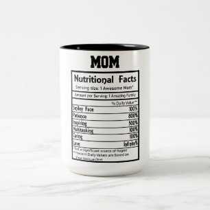 Funny Ma Nutrition Facts Tweekleurige Koffiemok