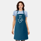 Funny Ma Shark Navy Blue Cooking Schort (Gedragen)