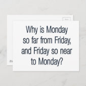 Funny Maandag Citaat Briefkaart (Voorkant / Achterkant)