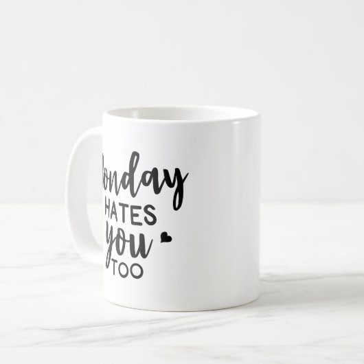 Funny Maandag haat je te koffie Mok (Voorkant links)