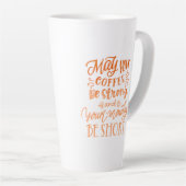 Funny Maandag Koffee Quote Oranje Calligrafie Tall Latte Mok (Rechterhoek)