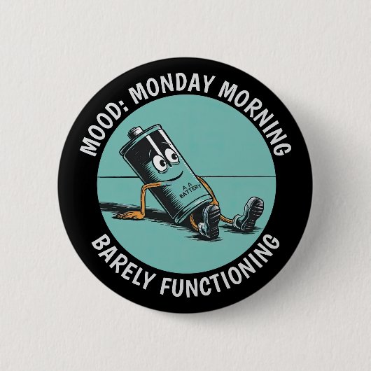 Funny Maandag Ronde Button 5,7 Cm (Voorkant)