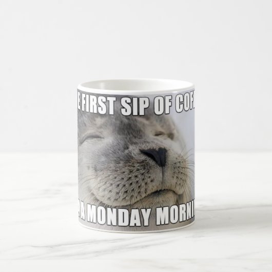 Funny Maandagochtend Seal Meme Coffee Mok (Center)