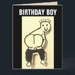 FUNNY MAAR GEMAAKT BIRTHDAY BOY OVERGEZET KAART<br><div class="desc">BIRTHDAY BOY MOONDE BIRTHDAY KAART. EEN ORGINAAL MAD GIRL PRODUCTS ONTWERP.</div>