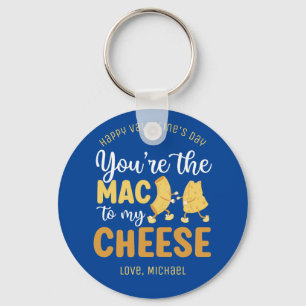 Funny Mac en Cheese Cute Valentijnsdag Sleutelhanger