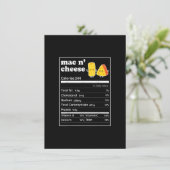 Funny Mac N' Cheese Nutrition Facts Thanksgiving F Kaart (Staand voorkant)