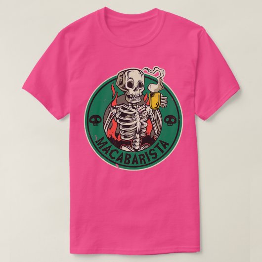 Funny Macabre Barista Coffee Deigns T-shirt (Design voorkant)