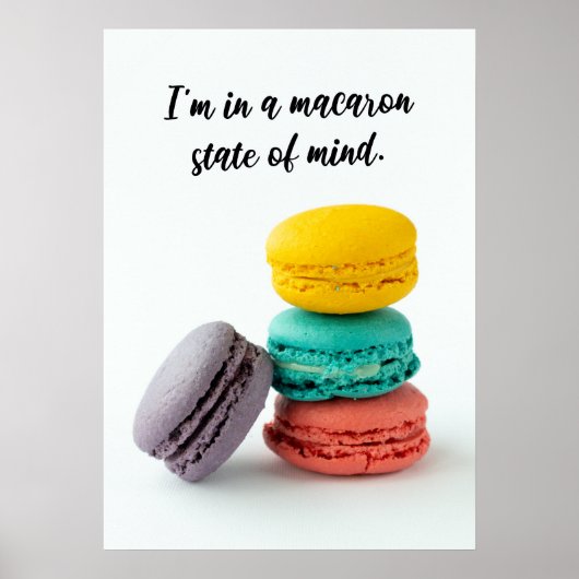 Funny Macaron Puns Living Room Food Wall Art Poster (Voorkant)