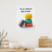 Funny Macaron Puns Living Room Food Wall Art Poster (Keuken)