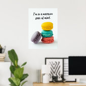 Funny Macaron Puns Living Room Food Wall Art Poster (Thuiskantoor)