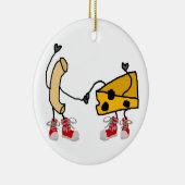 Funny Macaroni en Cheese Cartoon Art Keramisch Ornament (Rechts)