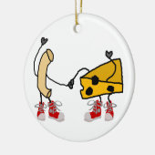 Funny Macaroni en Cheese Cartoon Art Keramisch Ornament (Links)