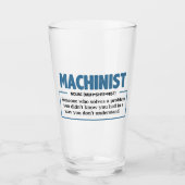 Funny Machinist Definition Glas (Voorkant)