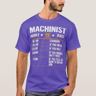 Funny Machinist Hourly Rate Labour Premium T-shirt