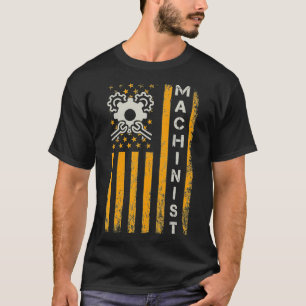 Funny Machinist Mechanical Engineer VS vlag T-shirt
