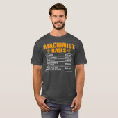 Funny Machinist Rates Machinist Hourly Rates T-shirt (Voorkant volledig)
