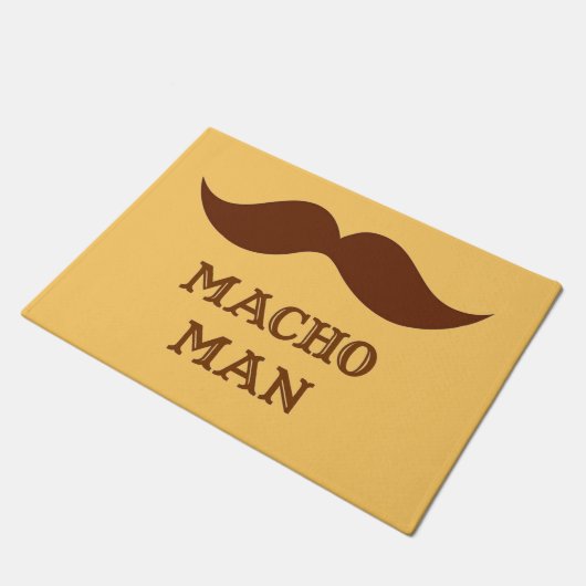 Funny Macho Man Mustache Deurmat (Schuin)