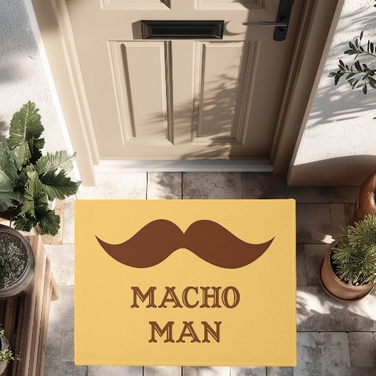 Funny Macho Man Mustache Deurmat