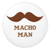 Funny Macho Man Mustache Keramische Knop (Voorkant)
