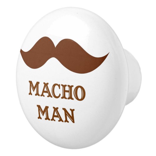 Funny Macho Man Mustache Keramische Knop (Rechts)