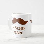 Funny Macho Man Mustache Koffiemok (Voorkant links)