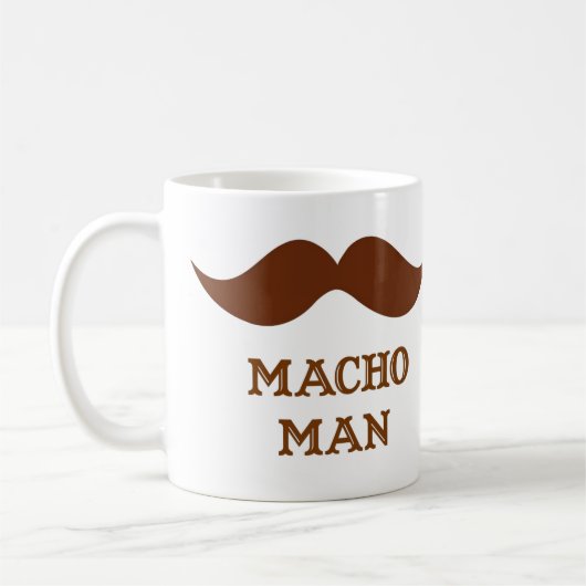 Funny Macho Man Mustache Koffiemok (Links)