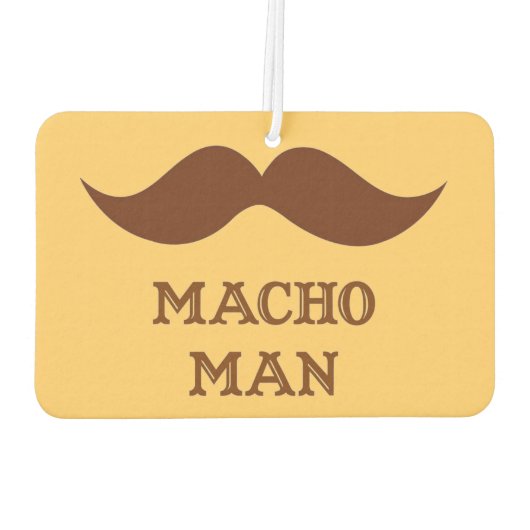 Funny Macho Man Mustache Luchtverfrisser (Achterkant)