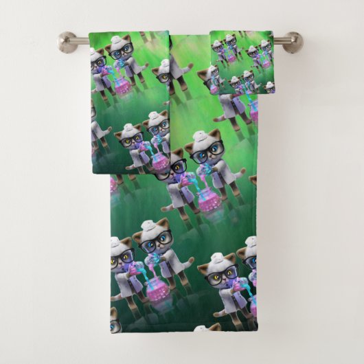 Funny Mad Cat Scientists die de wereldheerschappij Bad Handdoek (Insitu)