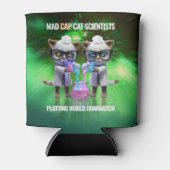 Funny Mad Cat Scientists die de wereldheerschappij Blikjeskoeler (Voorkant)