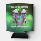 Funny Mad Cat Scientists die de wereldheerschappij Blikjeskoeler (Achterkant)