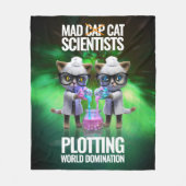 Funny Mad Cat Scientists die de wereldheerschappij Fleece Deken (Voorkant)