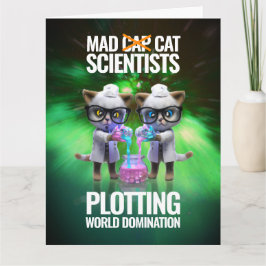 Funny Mad Cat Scientists die de wereldheerschappij Kaart