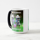 Funny Mad Cat Scientists die de wereldheerschappij Magische Mok (Voorkant links)