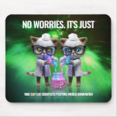 Funny Mad Cat Scientists die de wereldheerschappij Muismat (Voorkant)