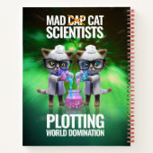 Funny Mad Cat Scientists die de wereldheerschappij Notitieboek (Achterkant)