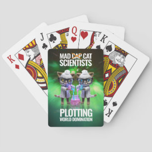 Funny Mad Cat Scientists die de wereldheerschappij Pokerkaarten