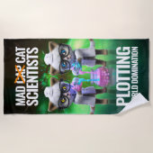 Funny Mad Cat Scientists die de wereldheerschappij Strandlaken (Voorkant)