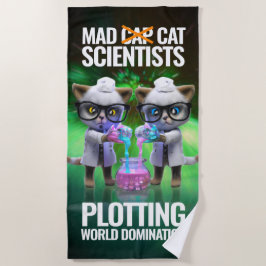 Funny Mad Cat Scientists die de wereldheerschappij Strandlaken