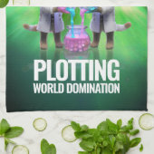 Funny Mad Cat Scientists die de wereldheerschappij Theedoek (Gevouwen)