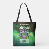 Funny Mad Cat Scientists die de wereldheerschappij Tote Bag (Achterkant)