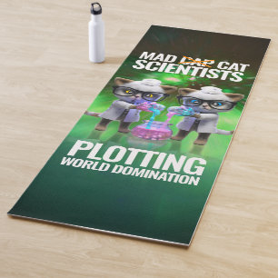 Funny Mad Cat Scientists die de wereldheerschappij Yogamat