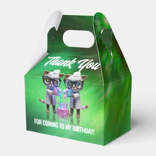 Funny Mad Cat Scientists Purrfect Birthday Bedankdoosjes (Achterkant)