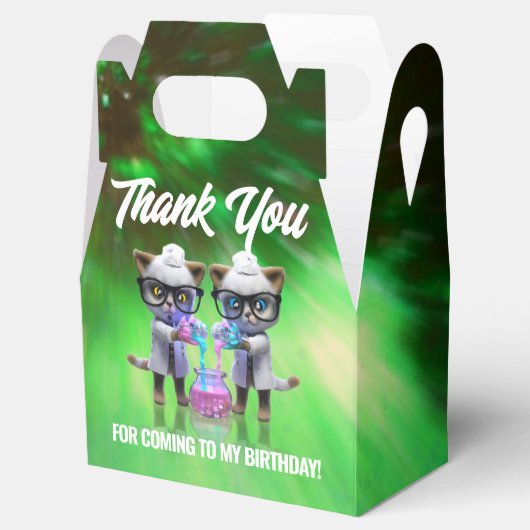 Funny Mad Cat Scientists Purrfect Birthday Bedankdoosjes (Geopend)