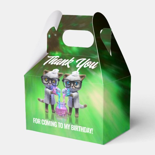 Funny Mad Cat Scientists Purrfect Birthday Bedankdoosjes (Voorkant Zijde)