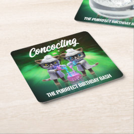 Funny Mad Cat Scientists Purrfect Birthday Kartonnen Onderzetters