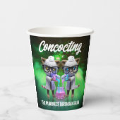 Funny Mad Cat Scientists Purrfect Birthday Papieren Bekers (Achterkant)