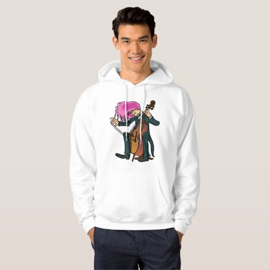 Funny Mad Cellist Cello Hoodie (Voorkant volledig)